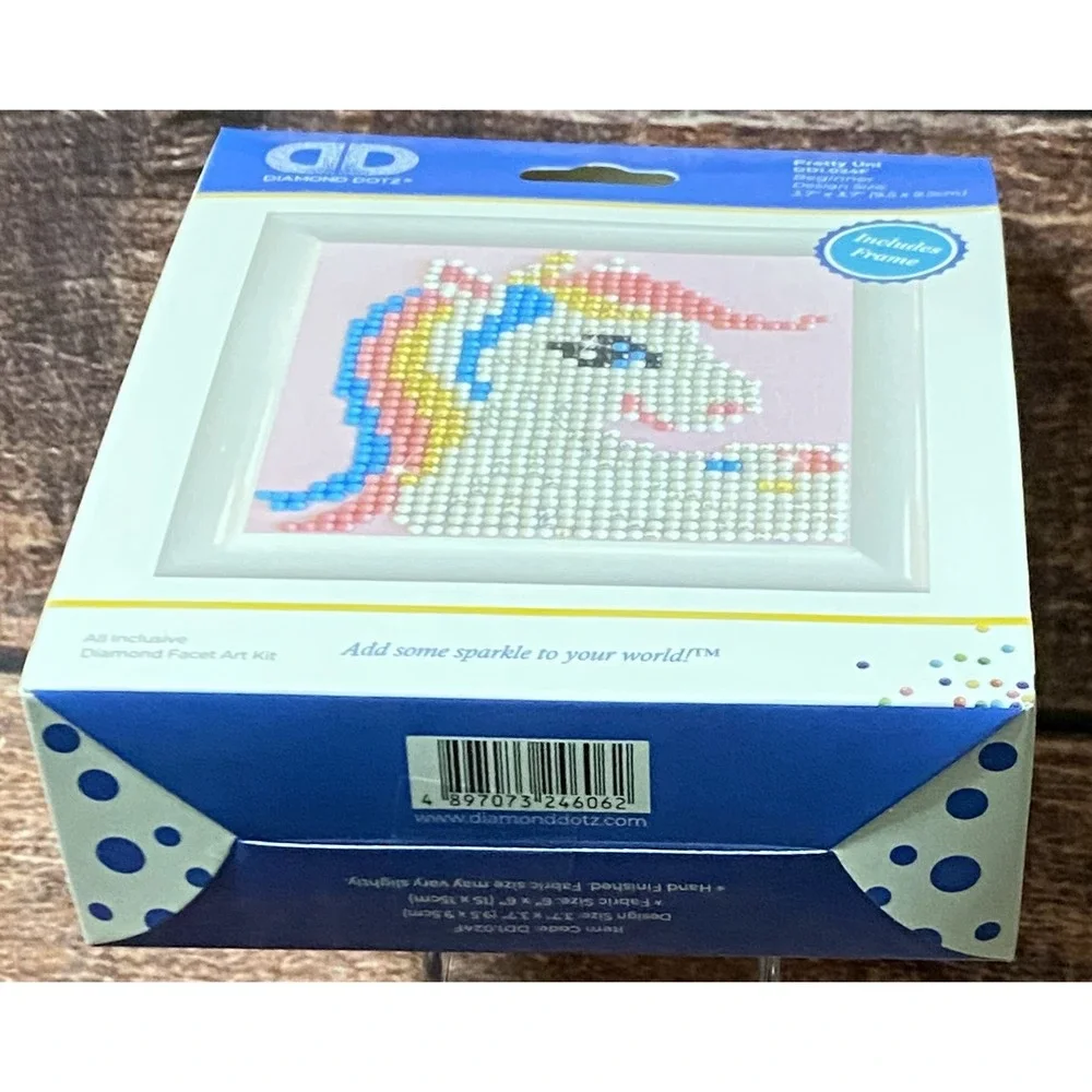 Diamond Dotz Pretty Uni Diamond Dotting Kit with frame (6in x 6in) New